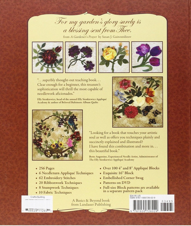 The Art of Elegant Hand Embroidery Book, Embellishment and Applique, Janice Vaine, 124 Printable Patterns, Needlework, Embroidery Stitches image 2