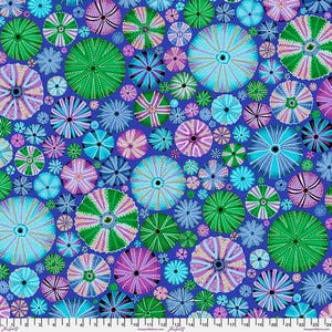 Kaffe Fassett Fabric, Quilting Cotton, Urchins - Blue || August 2024, Half Yard or by the Yard, Cotton Fabric, FreeSpirit