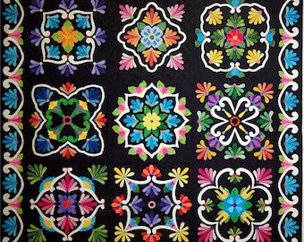 Fiesta de Talavera-quiltpatroon ontworpen door J. Michelle Watts - Southwest Design