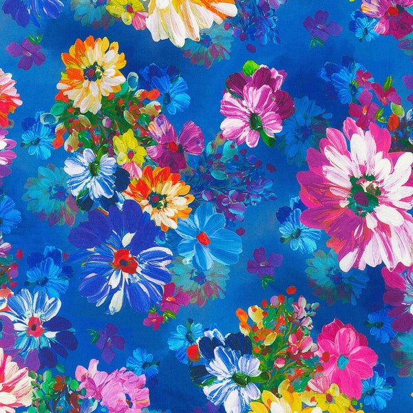 SRKD-22270-268 NATURE from Painterly Petals - Meadow, Quilting Cotton, Fat Quarters, Half Yard or by the Yard - Robert Kaufman Fabrics