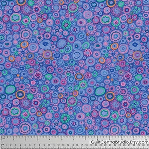 Kaffe Fassett Fabric, Quilting Cotton, Paperweight Blue, Multi Color Tiny Florals, Fat Quarters, Half Yard or by the Yard, FreeSpirit