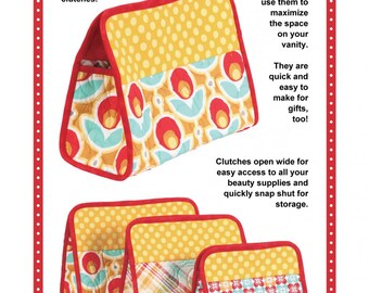 ByAnnie Patterns, Cosmetic Clutches Pattern, Organizer Bag Pattern, Travel Bag Pattern, Quilting Sewing Pattern