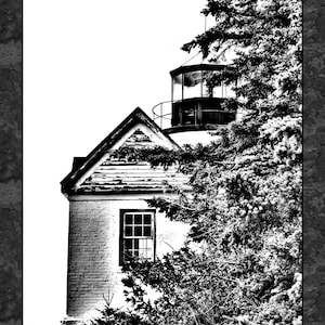 Sketched Lighthouse Fabric Panel - OCE-036, Panel Size is 12” X 16.25”, Quality Quilting Cotton