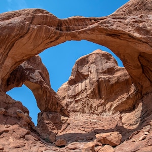Arches National Park Double Arch Fabric Panel, Quilt Panel, Quilting Cotton Fabric, Utah National Parks Fabric Panel, Size 24&quot;Wx16&quot;L NPA-005