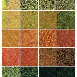 Celtic Fields-ST, 10&quot; Stack 42 Pcs of Fabric with 20 Different Designs, Quality Quilting Fabric, Island Batiks