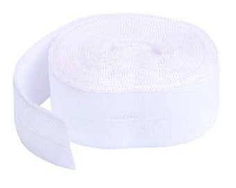 ByAnnie Fold-Over Elastic, biały, 3/4" x 2yd, dekoracyjne wykończenie odzieży, rękodzieła, opasek do włosów, pieluszek, projektów patchworkowych