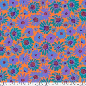 Kaffe Fassett Fabric, Quilting Cotton, Bloomers - Orange || August 2024, Half Yard or by the Yard, Cotton Fabric, FreeSpirit