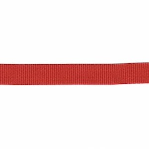 Puede incluir: Primer plano de una correa de cincha roja.