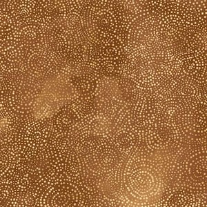 Pode incluir: Uma imagem em close-up de um tecido castanho com um padrão de pequenos pontos circulares brancos. Os pontos variam em tamanho e densidade, criando uma aparência texturizada. O tecido tem um aspeto manchado e ligeiramente desbotado.