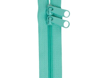 ByAnnie Zippers, Turquoise Double Slide Zipper, 30 inch or 40 inch, Perfect for Handbags, Purses, Totes and Other Quilting Projects