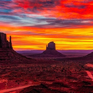 Painel de tecido Monument Valley Sunset - SAZ-015, tecido de algodão para quilting de qualidade, tamanho 73 cm L x 42 cm C