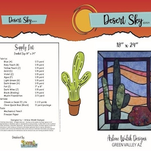 Desert Sky Quilt Pattern - An Arlene Walsh Design, Southwest Pattern, Fused Applique