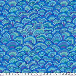 Kaffe Fassett Fabric, Quilting Cotton, Wobble - Blue || August 2024, Half Yard or by the Yard, Cotton Fabric, FreeSpirit