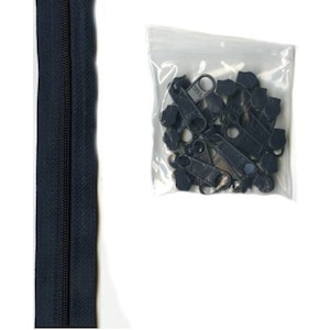 以下が含まれることがあります： 黒いジッパーと黒いジッパーの引き手。ジッパーの引き手は、他のジッパーの引き手と一緒にプラスチック製の袋に入っています。