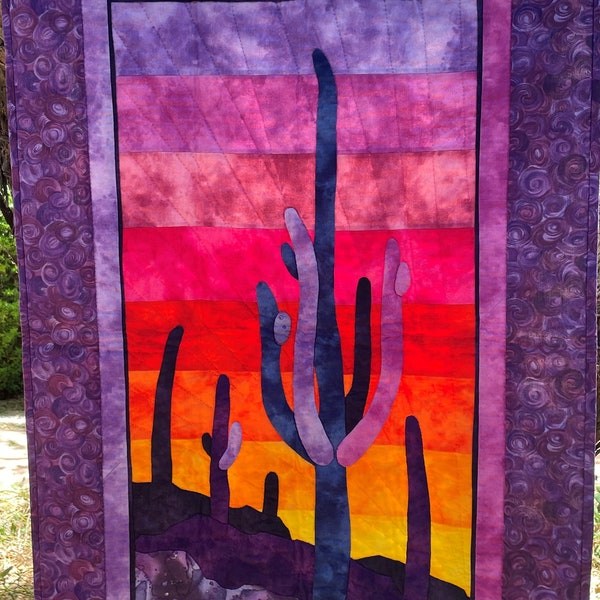 Sunset Quilt Pattern - An Arlene Walsh Design, Southwest Pattern, Fused Applique