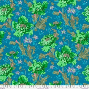 Kaffe Fassett Fabric, Quilting Cotton, Papaver - Green || August 2024, Half Yard or by the Yard, Cotton Fabric, FreeSpirit