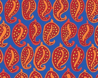 Kaffe Fassett Fabric, Quilting Cotton, Pasha Paisley - Blue || August 2024, Half Yard or by the Yard, Cotton Fabric, FreeSpirit
