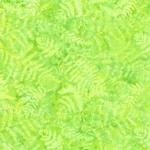 TONGA-B3316 Lime - Ferns, Batik Fabric, By Timeless Treasures
