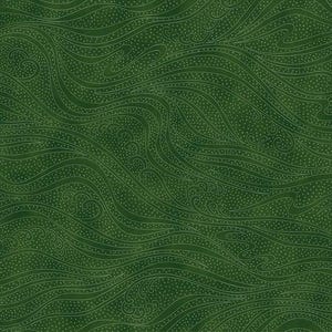 Puede incluir: Tela verde oscuro con un patr&oacute;n de olas fluidas. El dise&ntilde;o presenta l&iacute;neas arremolinadas y peque&ntilde;os acentos punteados, creando una apariencia texturizada. La est&eacute;tica general recuerda al agua o al viento.