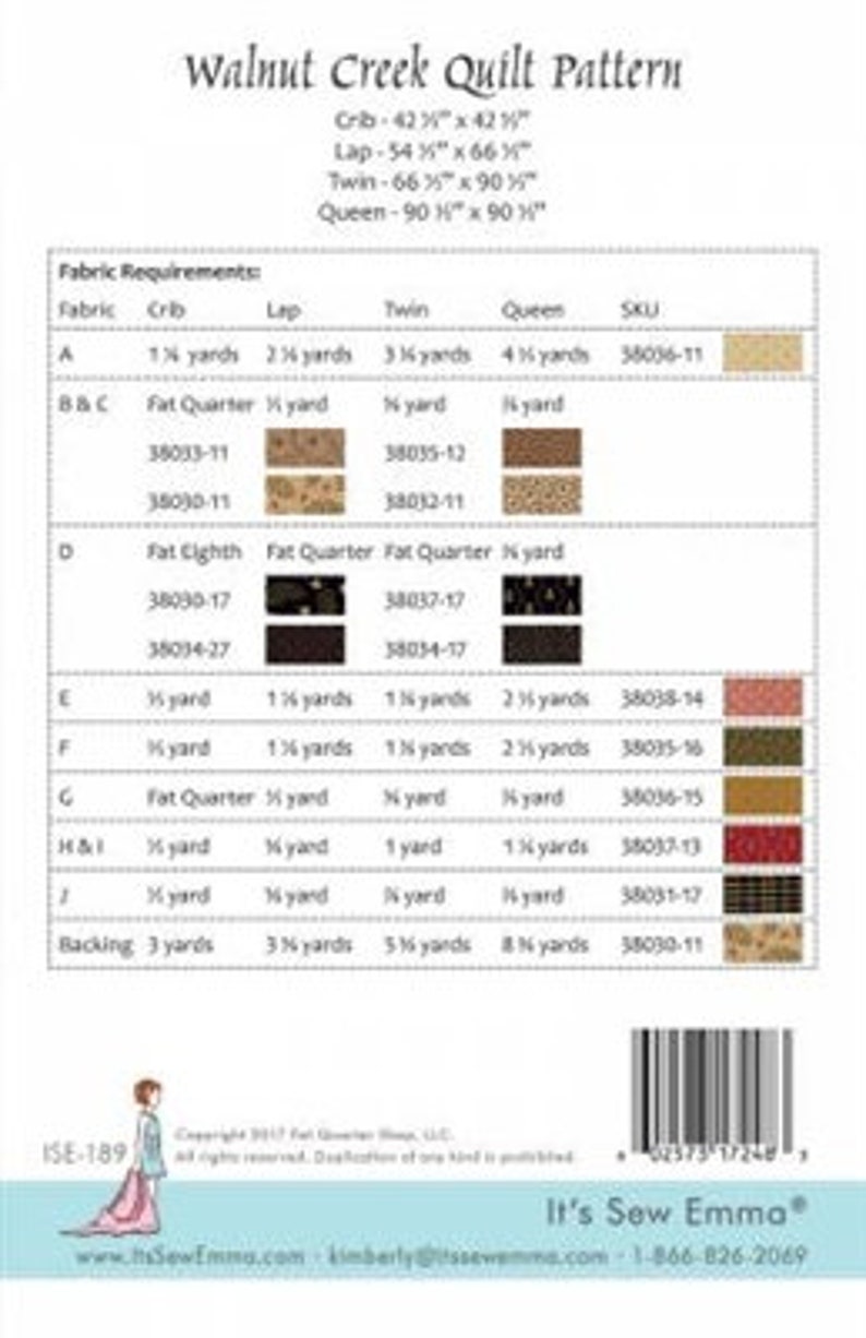 Walnut Creek Quilt Pattern From It's Sew Emma Etsy
