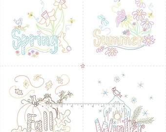 24" Seasons-paneel R190134D CREAM-paneel, quiltkatoen, Marcus Fabrics