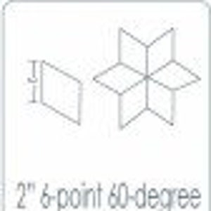 May include: A pack of 50 2-inch, 6-point, 60-degree diamond-shaped fabric pieces for English paper piecing (EPP).