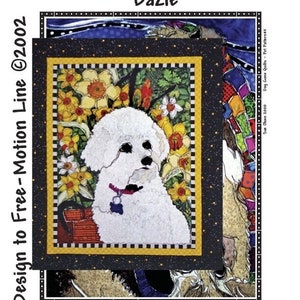 Bichone Frise &quot;Dazie&quot; Quilt Pattern, Approximately Size 20” x 25”, Design to Free-Motion Line from Dog Gone Quilts
