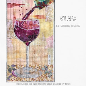 Patrón de collage de vino de Laura Heine - Patrón de edredón