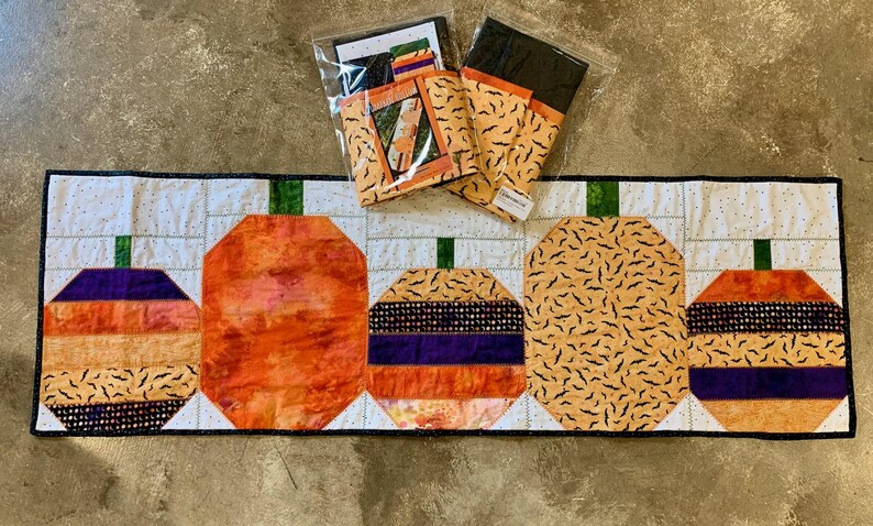 Pumpkin Hollow Table Runner Complete Quilt Kit - Colorway 3 Halloween ...