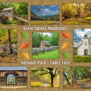 Cades Cove Great Smokey Mountain National Park Fabric Panel, Quilt Panel, Quality Quilting Cotton Fabric, Panel Size 43”Wx35”L, NPSM-002