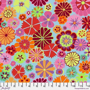Kaffe Fassett Fabric, Quilting Cotton, Folk Flower - Pink || August 2024, Half Yard or by the Yard, Cotton Fabric, FreeSpirit