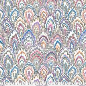 Kaffe Fassett Fabric, Quilting Cotton, Marble Scallops - Grey, by Kaffe Fassett for the Kaffe Fassett Collective, Half Yard or by the Yard