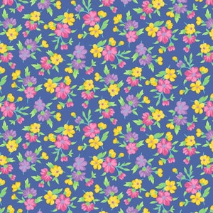 Season Sampler, Blue Floral R190136, Fat Quarters, Half Yard or by the Yard, Marcus Fabric, Quilting Cotton