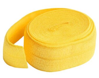 ByAnnie Fold-Over Elastic, Dandelion Yellow, 3/4" x 2yd, dekoracyjne wykończenie odzieży, rękodzieła, opasek do włosów, pieluszek, projektów pikowania