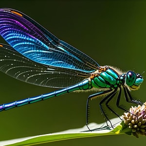 Green Dragonfly Fabric Panel - BRM-015, Panel Size is 20.5” X 13”, Quality Quilting Cotton