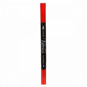 Può includere: Un pennarello a doppia punta Fabricio rosso e nero. Il pennarello ha cappucci e punte rosse su ciascuna estremità, con un fusto nero. Il testo "Fabricio" è scritto in corsivo, e sono visibili anche "Acid Free" e "Dual Marker".