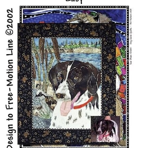 German Shorthaired Pointer Quilt Pattern, Approximately Size 20” x 25”, Design to Free-Motion Line from Dog Gone Quilts