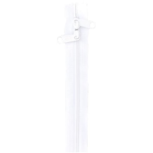 ByAnnie Zippers, White Double Slide Zipper, 30 inch or 40 inch, Perfect for Handbags, Purses, Totes and Other Quilting Projects