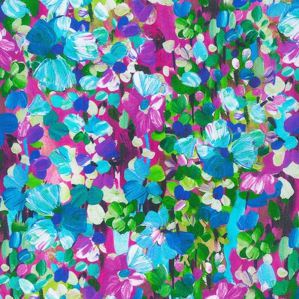 SRKD-22273-238 GARDEN from Painterly Petals - Meadow, Quilting Cotton, Fat Quarters, Half Yard or by the Yard - Robert Kaufman Fabrics