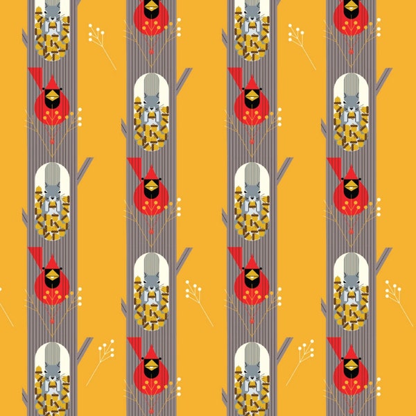 BIFCH-04-GOL Charley Harper Holiday Best Vol. 2: Charley Harper - Poplin, Fat Quarters, Half Yard or by the Yard