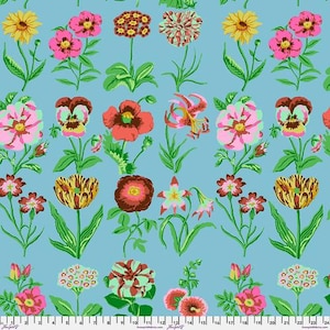 Flower Studies - Blue || February 2025 Kaffe Fassett for the Kaffe Fassett Collective Half Yard or by the Yard, Cotton Fabric, FreeSpirit