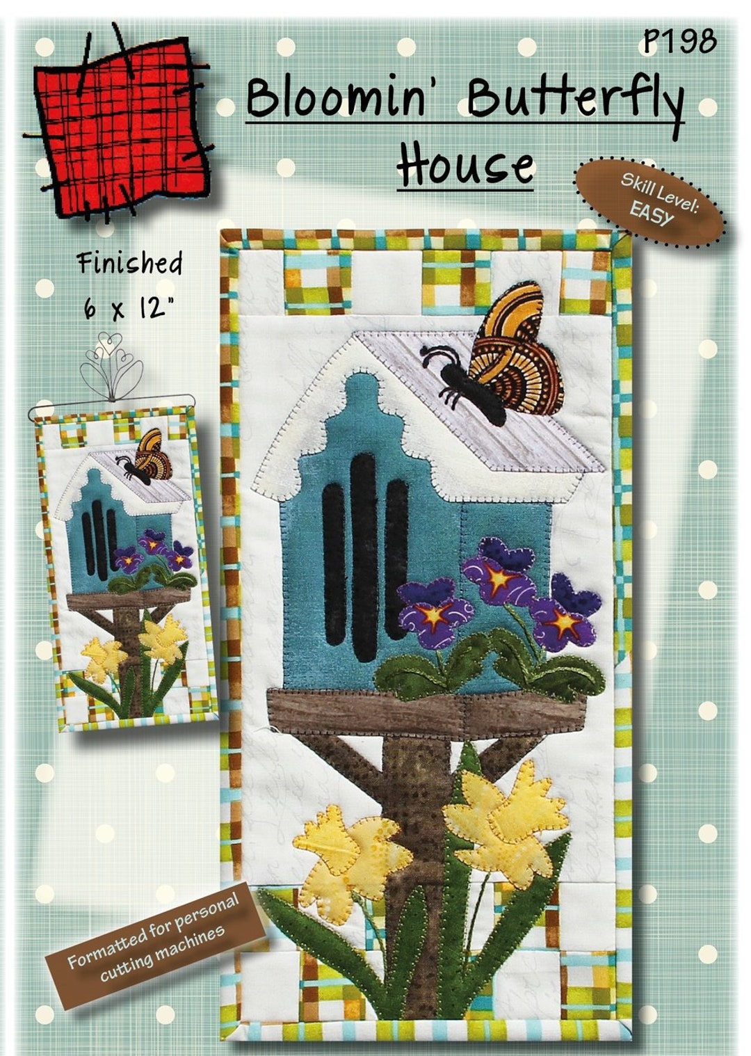 P198 Bloomin Butterfly House Kit, Features Bloomin Butterfly House Pattern, and 6 Inch Bouquet