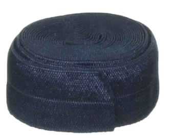 ByAnnie Fold-Over Elastic, granatowy, 3/4" x 2yd, dekoracyjne wykończenie odzieży, rękodzieła, opasek do włosów, pieluszek, projektów pikowania