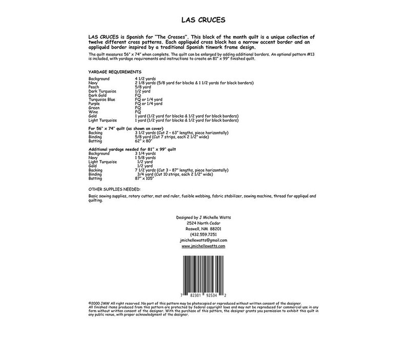 Las Cruces Pattern Designed by J. Michelle Watts Southwest - Etsy