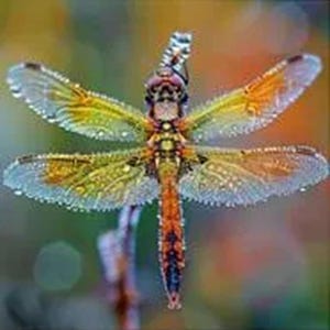 Panel de tela con diseño de libélula arcoíris - BRM-014, tamaño del panel: 20 x 20 cm, algodón de alta calidad para patchwork