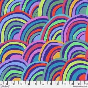 Kaffe Fassett Fabric, Quilting Cotton, Rainbows - Blue, Philip Jacobs, Fat Quarters, Half Yard or by the Yard, Cotton Fabric FreeSpirit