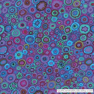 Kaffe Fassett Fabric, Quilting Cotton, Paperweight Purple, Multi Color Florals, Fat Quarters, Half Yard or by the Yard, FreeSpirit