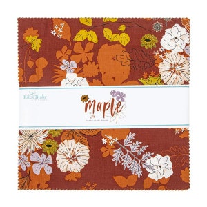 Riley Blake Fabric, Maple, 10&quot; Stack 42 Pcs of Fabric with 20 Different Designs, Quilting Fabric Pre Cuts, Riley Blake Designs