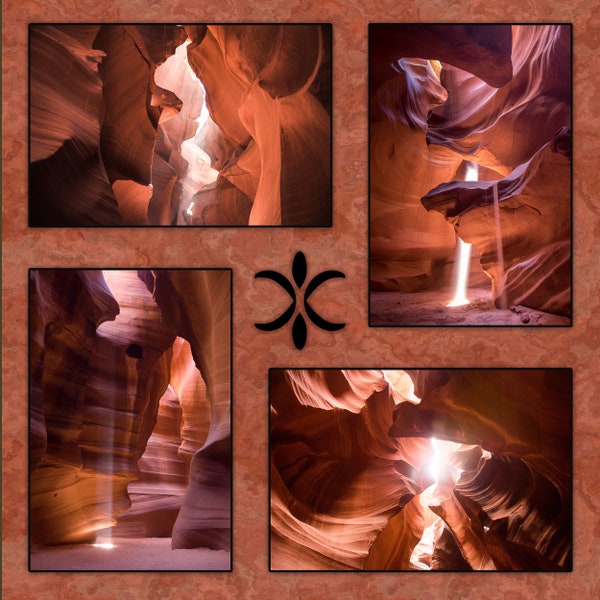 Panel de tela Antelope Canyon de Arizona - SAZ-010, el tamaño del panel es 18" X 18", algodón acolchado de calidad