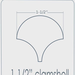 May include: A light gray graphic showing a 1-1/2 inch clamshell shape, with dimensions labeled. The text "EPP iron ons" and "English Paper Piecing templates" are also present. A logo with the text "Easy EPP" is in the upper left corner.